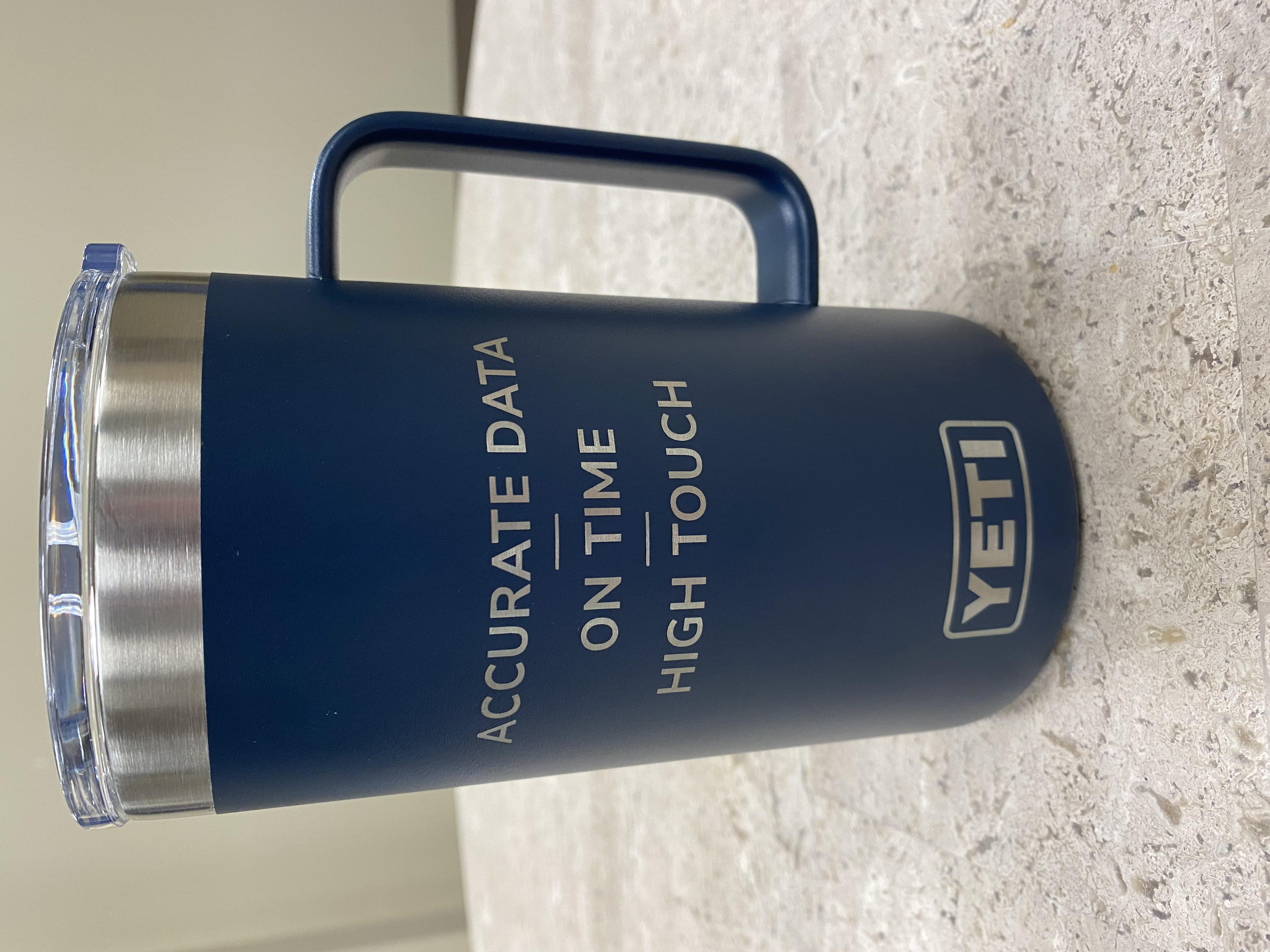 Smithers slogan on navy blue Yeti mug