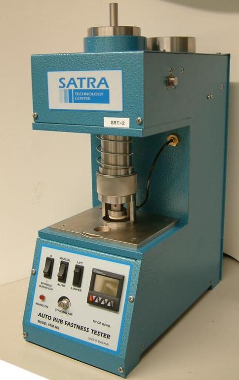 The blue SATRA rub tester